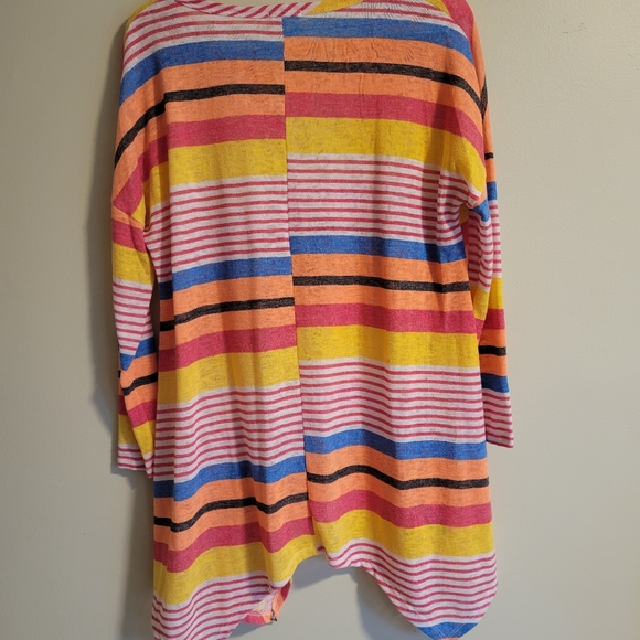 Multi Color Striped V Neck Sweater - Picture 4 of 9